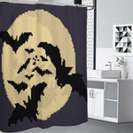 8-Bit Pixel Halloween Bat Print Premium Shower Curtain
