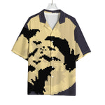 8-Bit Pixel Halloween Bat Print Rayon Hawaiian Shirt