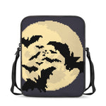 8-Bit Pixel Halloween Bat Print Rectangular Crossbody Bag