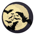 8-Bit Pixel Halloween Bat Print Round Blanket