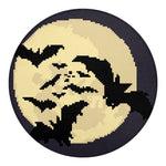 8-Bit Pixel Halloween Bat Print Round Blanket
