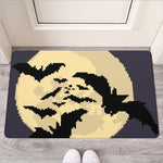 8-Bit Pixel Halloween Bat Print Rubber Doormat