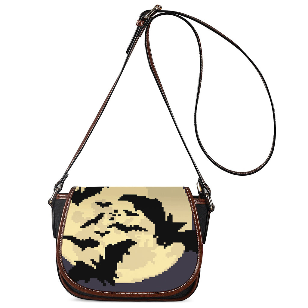 8-Bit Pixel Halloween Bat Print Saddle Bag