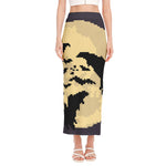 8-Bit Pixel Halloween Bat Print Side Slit Maxi Skirt
