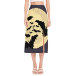 8-Bit Pixel Halloween Bat Print Side Slit Midi Skirt