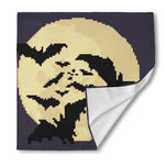 8-Bit Pixel Halloween Bat Print Silk Bandana