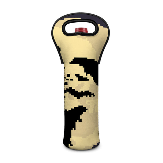 8-Bit Pixel Halloween Bat Print Single Neoprene Wine Tote