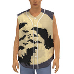 8-Bit Pixel Halloween Bat Print Sleeveless Baseball Jersey