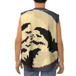 8-Bit Pixel Halloween Bat Print Sleeveless Baseball Jersey