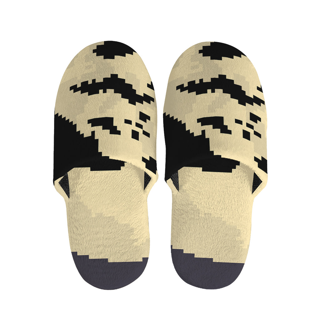 8-Bit Pixel Halloween Bat Print Slippers