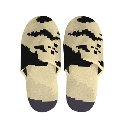 8-Bit Pixel Halloween Bat Print Slippers