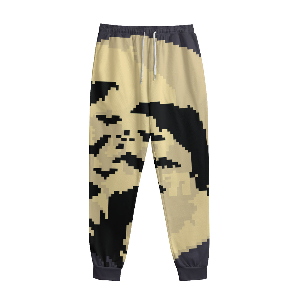 8-Bit Pixel Halloween Bat Print Sweatpants