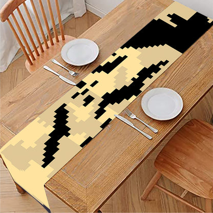 8-Bit Pixel Halloween Bat Print Table Runner
