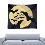 8-Bit Pixel Halloween Bat Print Tapestry
