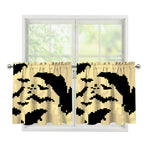 8-Bit Pixel Halloween Bat Print Tier Curtains