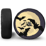 8-Bit Pixel Halloween Bat Print Tire Cover With Camera Hole