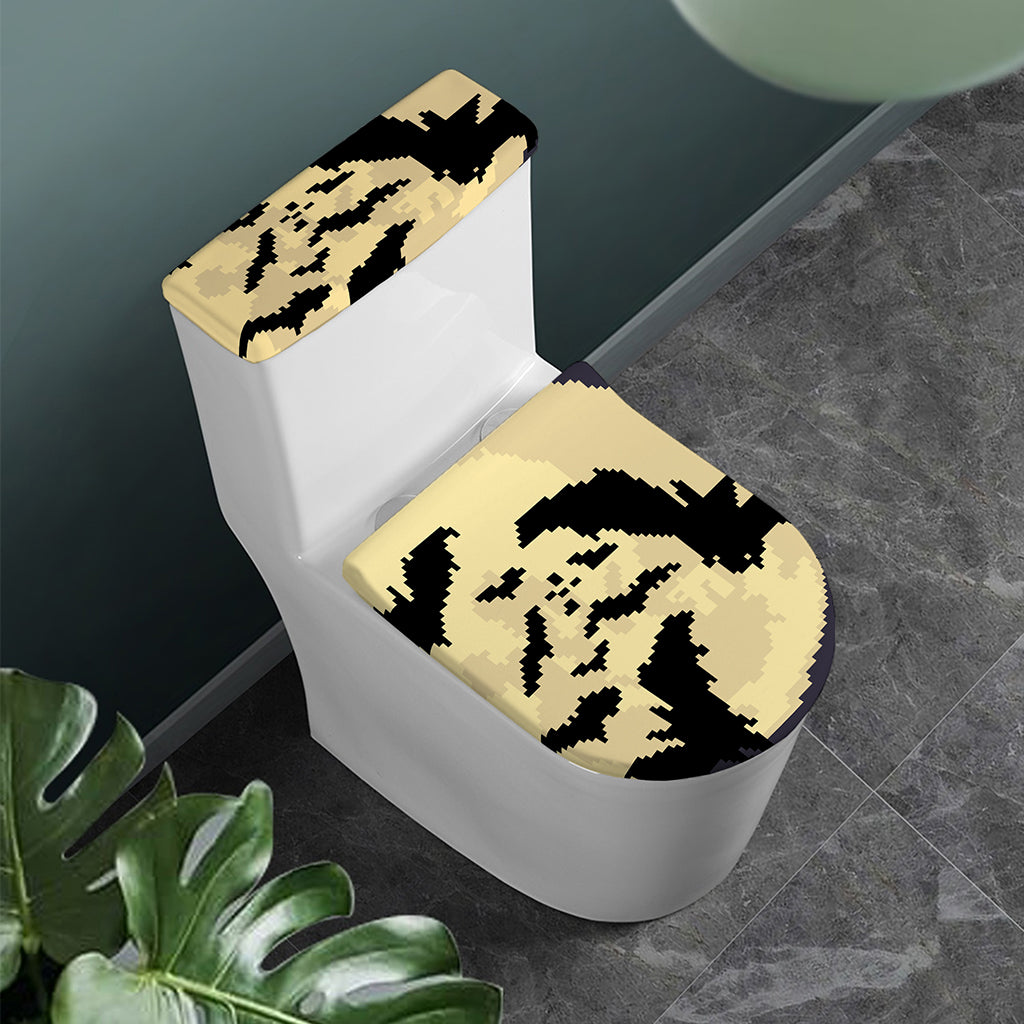 8-Bit Pixel Halloween Bat Print Toilet Lid And Tank Cover Set