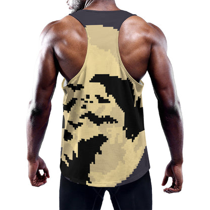 8-Bit Pixel Halloween Bat Print Training Tank Top