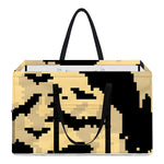 8-Bit Pixel Halloween Bat Print Utility Tote Bag