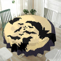 8-Bit Pixel Halloween Bat Print Waterproof Round Tablecloth