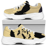 8-Bit Pixel Halloween Bat Print White Chunky Shoes