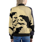 8-Bit Pixel Halloween Bat Print Women's Bomber Jacket