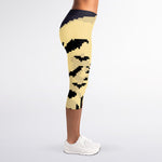 8-Bit Pixel Halloween Bat Print Women's Capri Leggings
