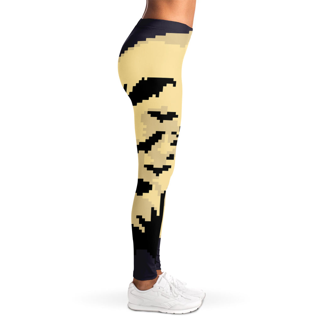 8-Bit Pixel Halloween Bat Print Women's Leggings