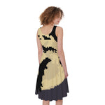 8-Bit Pixel Halloween Bat Print Women's Sleeveless Dress