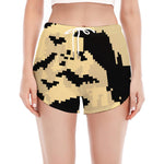 8-Bit Pixel Halloween Bat Print Women's Split Running Shorts