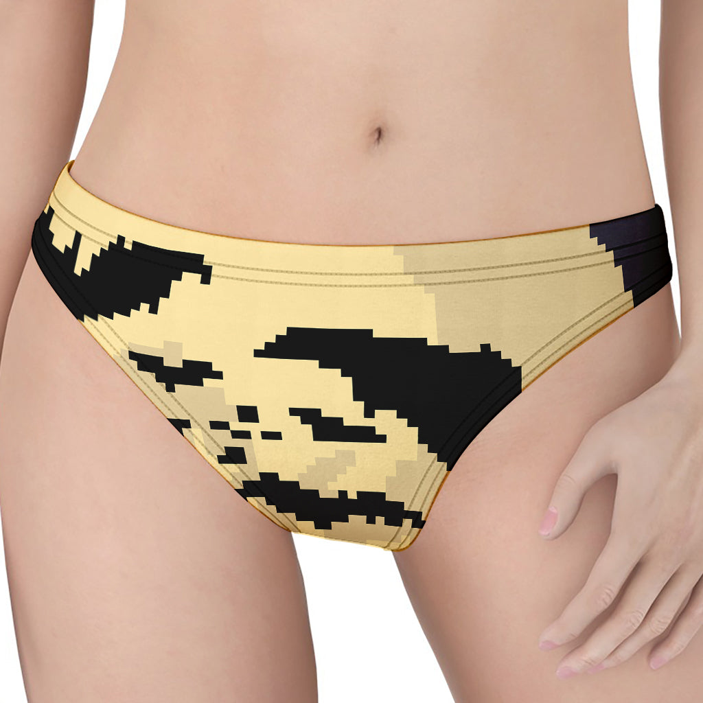 8-Bit Pixel Halloween Bat Print Women's Thong