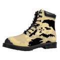 8-Bit Pixel Halloween Bat Print Padded Collar Lace Up Boots