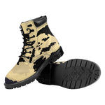 8-Bit Pixel Halloween Bat Print Work Boots