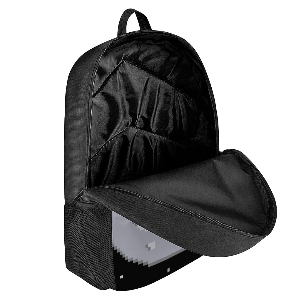 8-Bit Pixel Moon Print 17 Inch Backpack