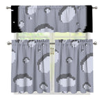 8-Bit Pixel Moon Print 3 Piece Kitchen Curtains