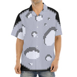 8-Bit Pixel Moon Print Aloha Shirt