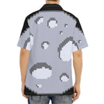 8-Bit Pixel Moon Print Aloha Shirt