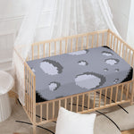 8-Bit Pixel Moon Print Baby Crib Sheet