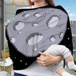 8-Bit Pixel Moon Print Baby Seat Cover