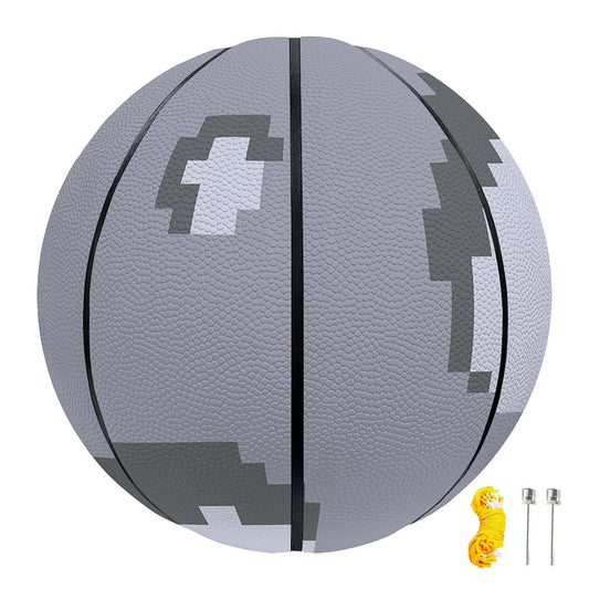 8-Bit Pixel Moon Print Basketball