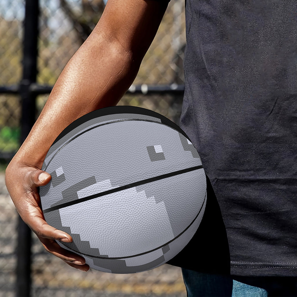8-Bit Pixel Moon Print Basketball