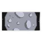 8-Bit Pixel Moon Print Beach Towel
