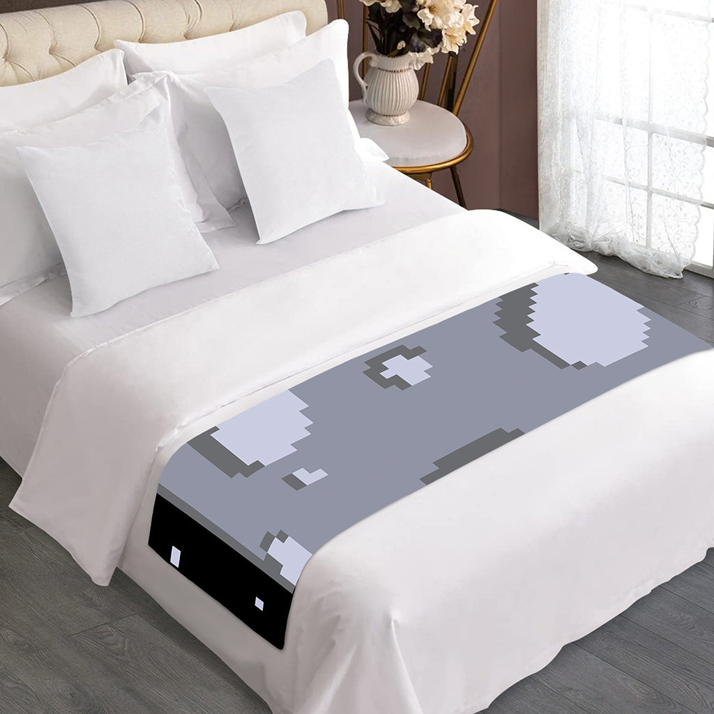 8-Bit Pixel Moon Print Bed Runner
