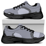8-Bit Pixel Moon Print Black Chunky Shoes