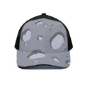 8-Bit Pixel Moon Print Black Mesh Trucker Hat