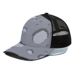 8-Bit Pixel Moon Print Black Mesh Trucker Cap