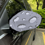 8-Bit Pixel Moon Print Car Side Mirror Covers