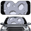 8-Bit Pixel Moon Print Car Windshield Sun Shade