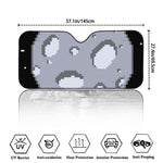 8-Bit Pixel Moon Print Car Windshield Sun Shade