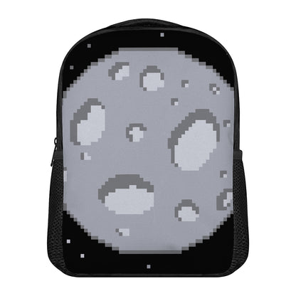 8-Bit Pixel Moon Print Casual Backpack